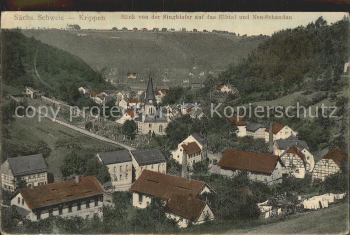 Krippen Bad Schandau Blick auf Elbtal und Neu Schandau