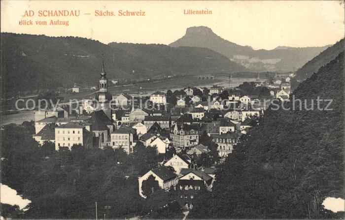 Bad Schandau Blick vom Aufzug mit Lilienstein