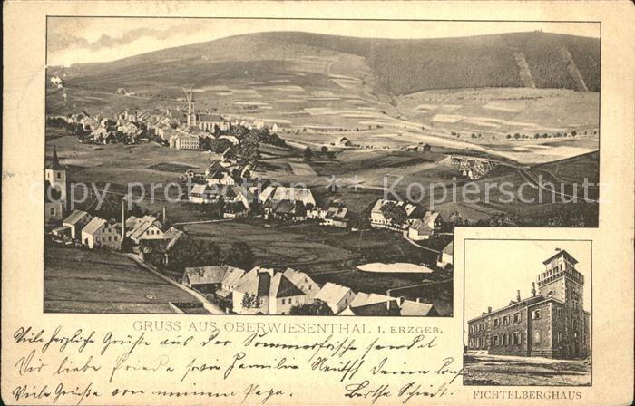 Oberwiesenthal Erzgebirge Totalansicht mit Fichtelberghaus