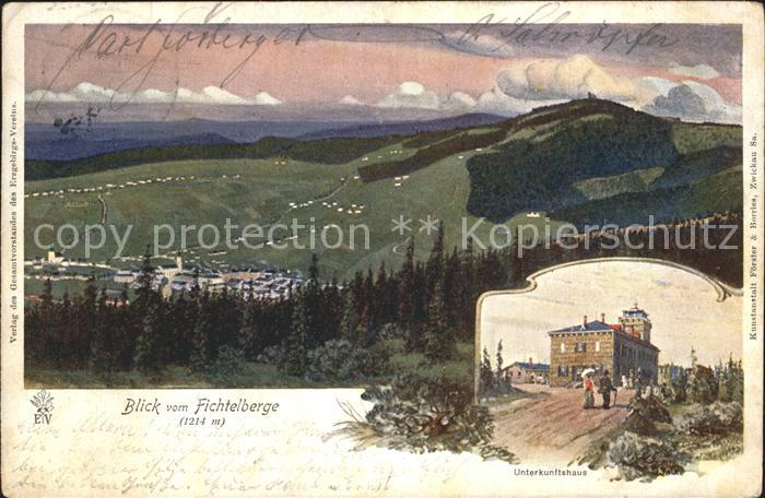 Oberwiesenthal Erzgebirge Blick vom Fichtelberg Unterkunftshaus