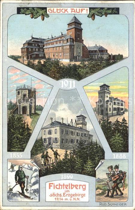 Fichtelberg Oberwiesenthal Fichtelberghaus Aussichtsturm Skifahren und Wandern