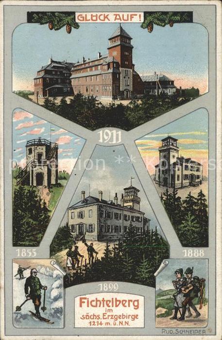 Fichtelberg Oberwiesenthal Fichtelberghaus Aussichtsturm Skigebiet Wandern