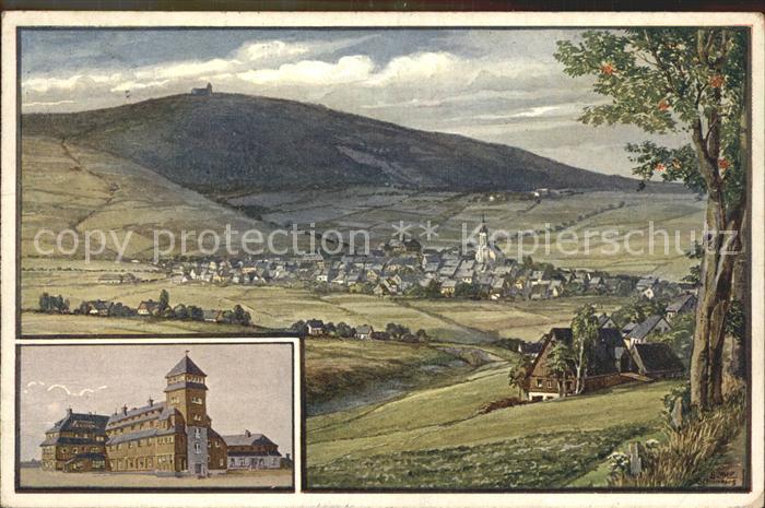 Fichtelberg Oberwiesenthal Panorama mit Fichtelberghaus