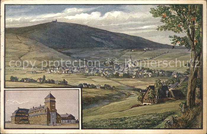 Fichtelberg Oberwiesenthal Panorama mit Fichtelberghaus