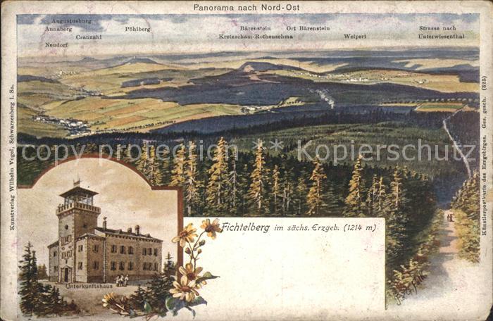 Fichtelberg Oberwiesenthal Panorama mit Unterkunftshaus