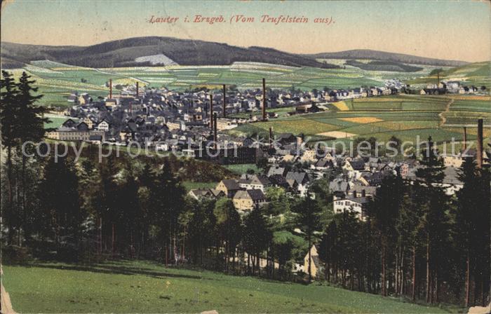 Lauter Schwarzenberg Erzgebirge Blick vom Teufelstein