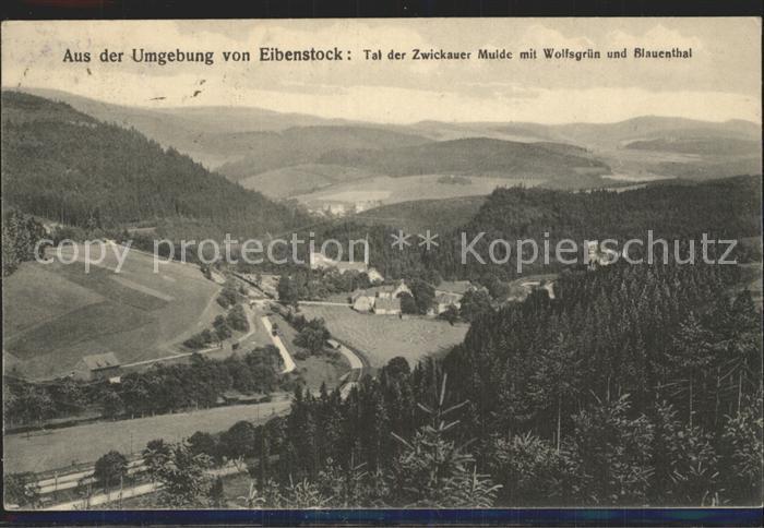 Eibenstock Tal der Zwickauer Mulde mit Wolfsgruen und Blauenthal