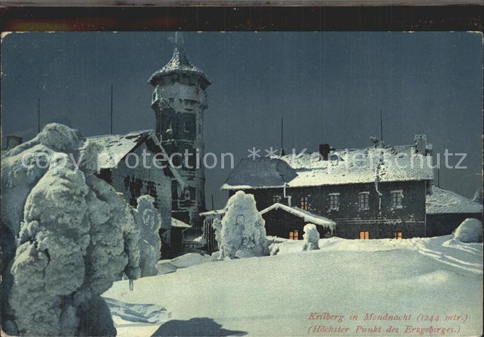 Oberwiesenthal Erzgebirge Keilberg im Mondschein