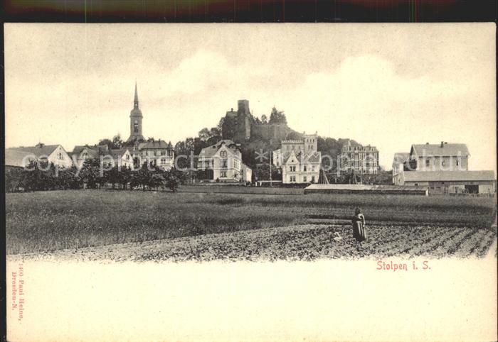 Stolpen Teilansicht mit Kirche und Burg