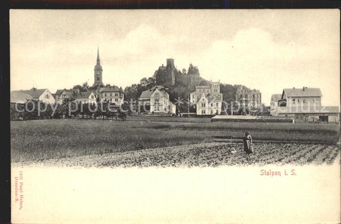 Stolpen Teilansicht mit Kirche und Burg