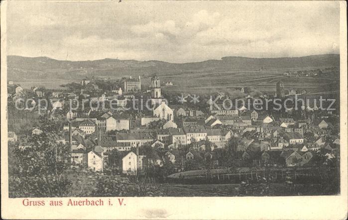 Auerbach Vogtland Blick ueber die Stadt
