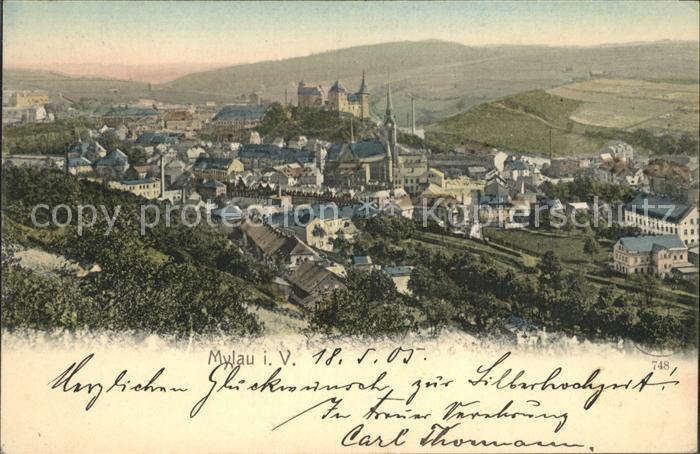 Mylau Gesamtansicht mit Schloss