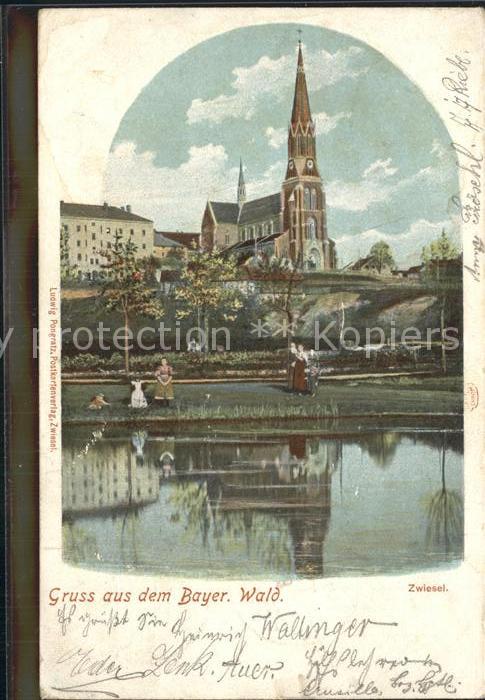 Zwiesel Niederbayern Partie am Regen Kirche