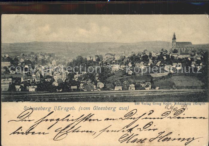 Schneeberg Erzgebirge Blick vom Gleesberg