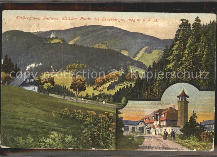 Oberwiesenthal Erzgebirge Panorama Blick zum Keilberg Keilberghotel Aussichtstur