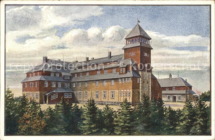 Oberwiesenthal Erzgebirge Unterkunftshaus auf dem Fichtelberg