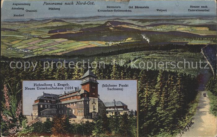 Oberwiesenthal Erzgebirge Panorama Fichtelberg Neues Unterkunftshaus