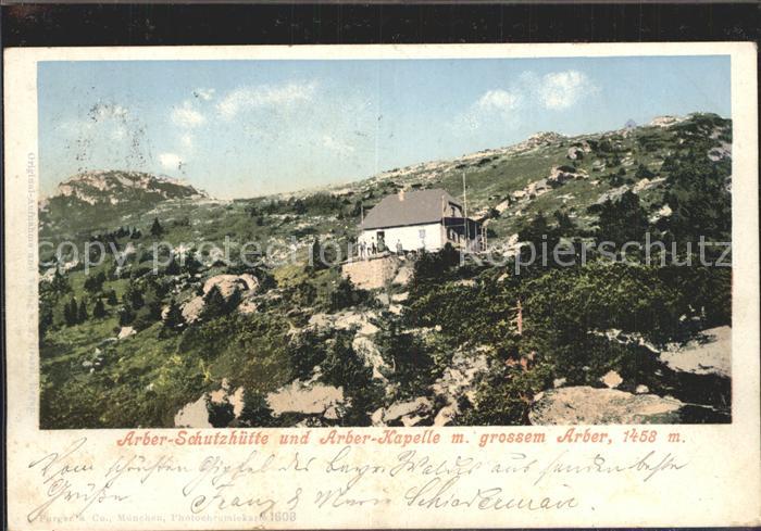 Bayerisch Eisenstein Arber Schutzhuette Kapelle mit grossem Arber