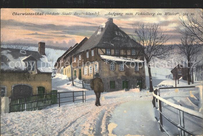 Oberwiesenthal Erzgebirge Aufgang Fichtelberg Winter