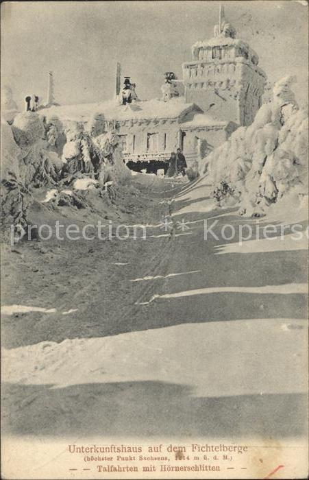 Oberwiesenthal Erzgebirge Unterkunftshaus Fichtelberg Winter