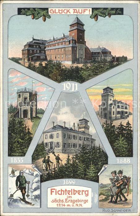 Oberwiesenthal Erzgebirge Glueck auf Fichtelberg