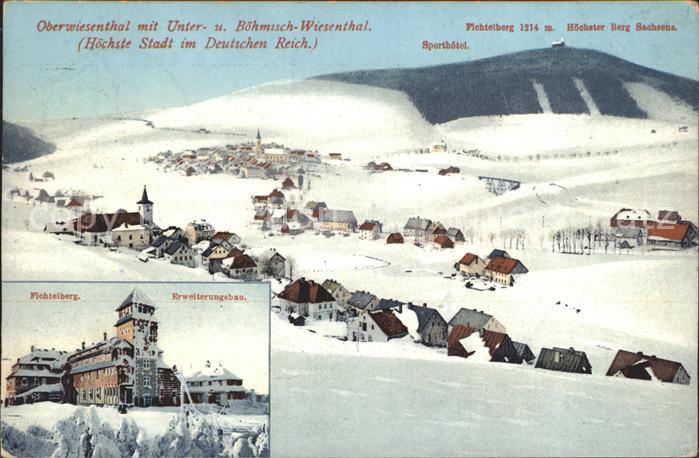 Oberwiesenthal Erzgebirge Mit Unterwiesental Fichtelberg