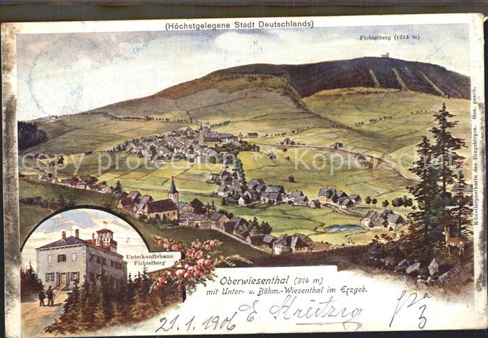 Oberwiesenthal Erzgebirge Mit Unter- und Boehmisch- Wiesenthal Fichtelberg