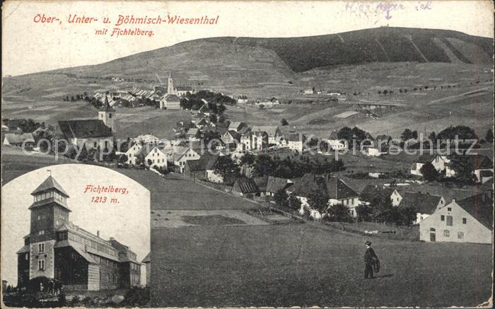 Oberwiesenthal Erzgebirge mit Unter und Boehm Wiesenthal und Fichtelberghaus