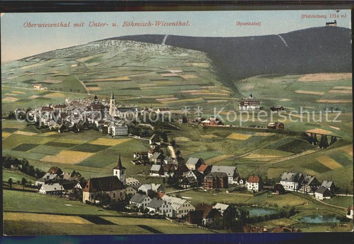 Oberwiesenthal Erzgebirge mit Unter und Boehm Wiesenthal Sporthotel Fichtelberg