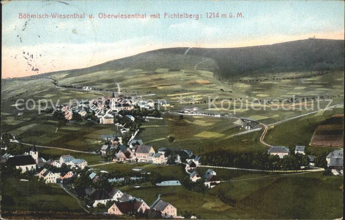 Oberwiesenthal Erzgebirge mit Unter und Boehm Wiesental Sporthotel und Fichtelbe