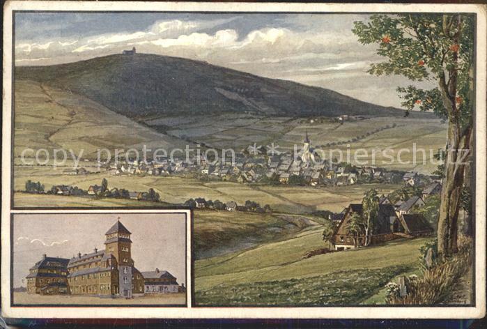 Oberwiesenthal Erzgebirge mit Fichtelberg Unterkunftshaus