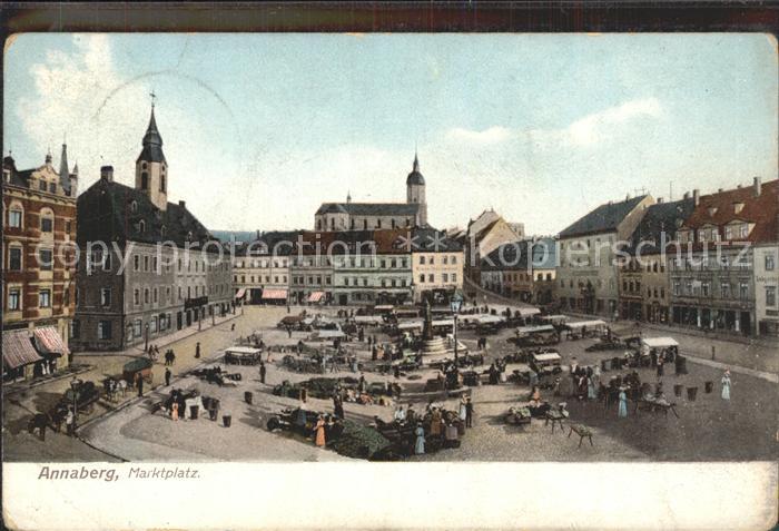 Annaberg-Buchholz Erzgebirge Marktplatz KIrche