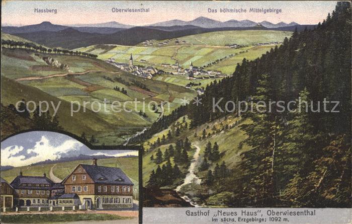 Oberwiesenthal Erzgebirge mit Hassberg und Gasthof Neues Haus