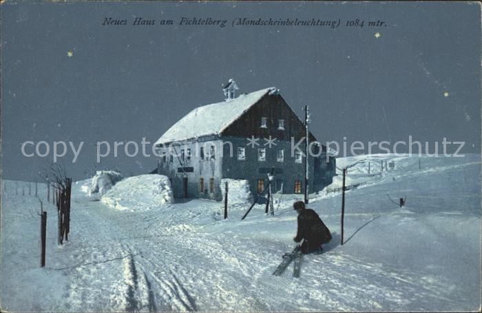 Fichtelberg Oberwiesenthal Neues Haus im Mondschein