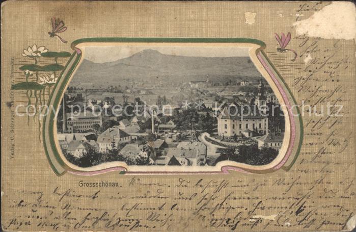 Gross Schoenau Goerlitz Teilansicht mit Kirche