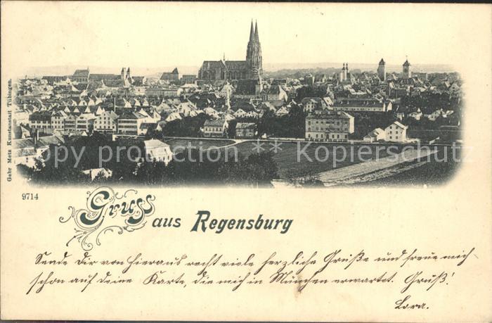REGENSBURG Bayern Stadtblick mit Dom