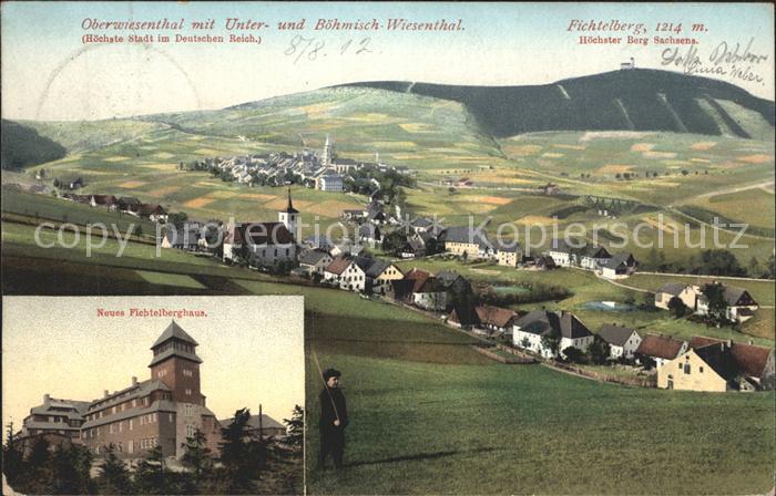 Oberwiesenthal Erzgebirge mit Unter und Boehm Wiesental und Fichtelberg