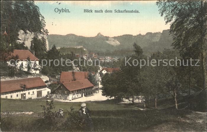 Oybin Sachsen Blick zum Scharfenstein