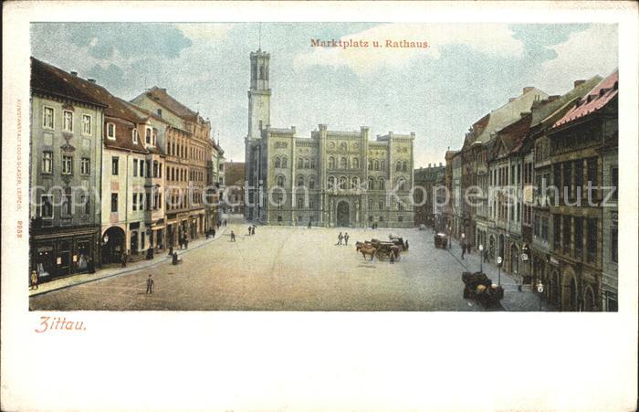 Zittau Marktplatz und Rathaus