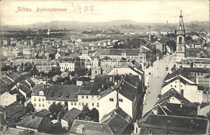 Zittau Bahnhofstrasse Stadtblick