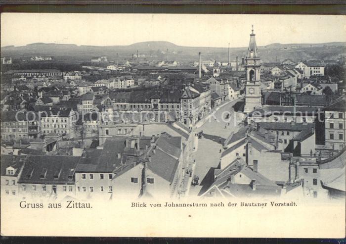 Zittau Blick vom Johannesturm auf Bautzner Vorstadt