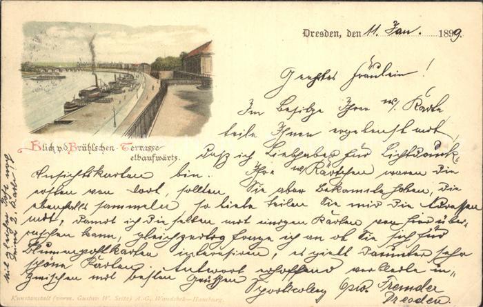 DRESDEN Elbe Blick von der Bruehlschen Terrasse