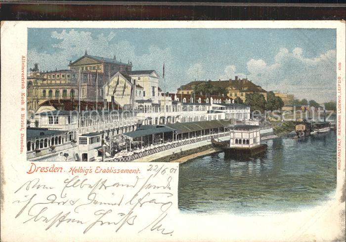 DRESDEN Elbe Helbigs Etablissement Elbepartie