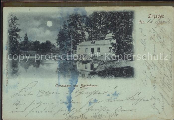 DRESDEN Elbe Carolasee mit Bootshaus