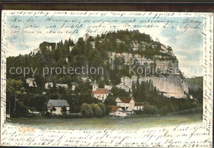 Oybin Sachsen Ortsansicht und Berg