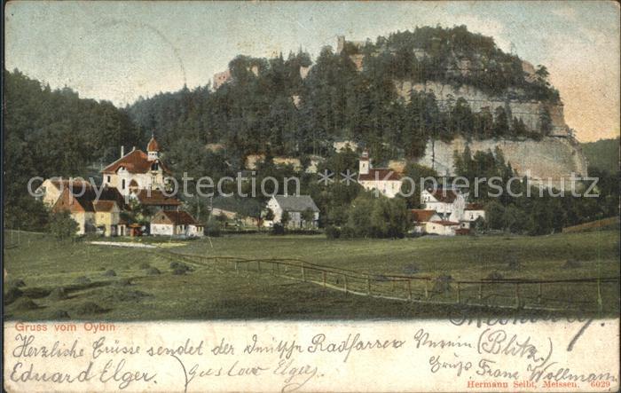 Oybin Sachsen Ortsansicht mit Berg Oybin