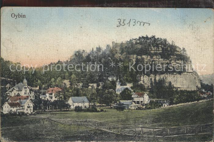 Oybin Sachsen Ortsansicht mit Berg Oybin