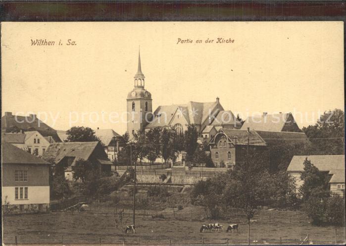 Wilthen Dorfpartie mit Kirche