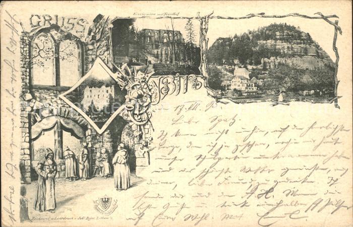 Oybin Sachsen Moenche Kloster Kirchruine Friedhof Berg Oybin Deutsche Reichspost