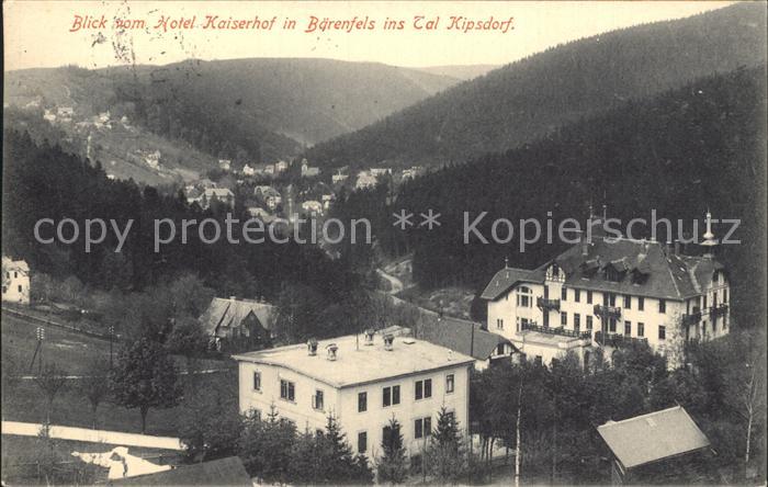 Baerenfels Erzgebirge Blick vom Hotel Kaiserhof ins Tal Kipsdorf